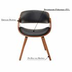 Cadeira Decorativa Escritório Oga Base Madeira Pu Sintético P