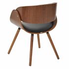 Cadeira Decorativa Escritório Oga Base Madeira Pu Sintético P