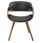 Cadeira Decorativa Escritório Oga Base Madeira Pu Sintético P