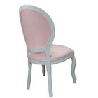 Cadeira Decorativa Estofada Medalhão Branco E Rosa