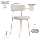 Cadeira Decorativa Estofada Para Sala De Jantar Barcelona Are