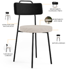 Cadeira Decorativa Estofada Para Sala De Jantar Barcelona L02