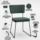 Cadeira Decorativa Estofada Para Sala De Jantar Base Aço Alla