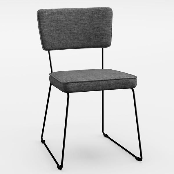 Cadeira Decorativa Estofada Para Sala De Jantar Base Aço Alla