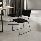 Cadeira Decorativa Estofada Para Sala De Jantar Base Em Aço A