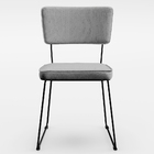 Cadeira Decorativa Estofada Para Sala De Jantar Base Em Aço A