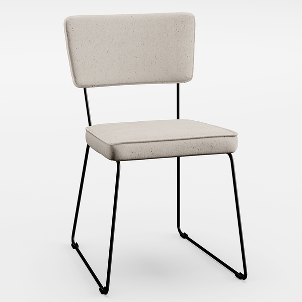 Cadeira Decorativa Estofada Para Sala De Jantar Base Em Aço A