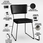 Cadeira Decorativa Estofada Para Sala De Jantar Base Em Aço A