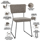 Cadeira Decorativa Estofada Para Sala De Jantar Base Em Aço A