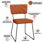 Cadeira Decorativa Estofada Para Sala De Jantar Base Em Aço A