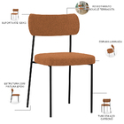 Cadeira Decorativa Estofada Para Sala De Jantar Melina L02 Bo