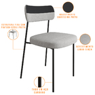 Cadeira Decorativa Estofada Para Sala De Jantar Melina L02 Li