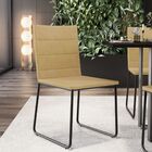 Cadeira Decorativa Estofada Para Sala De Jantar Preto Maya L0