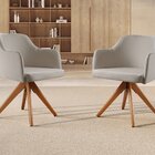 Cadeira Decorativa Giratória Eros Cinza Claro