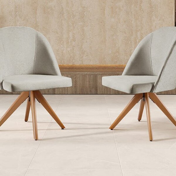 Cadeira Decorativa Giratória Lua Cinza Claro