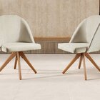 Cadeira Decorativa Giratória Para Sala De Estar Lua Nude