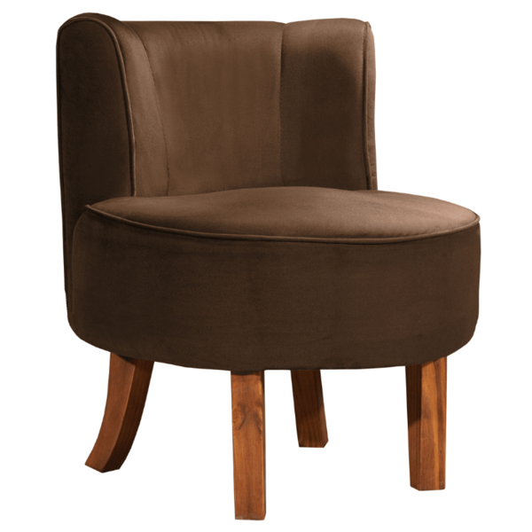 Cadeira Decorativa Oliva Via Encanto Veludo Marrom