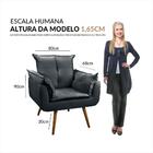 Cadeira Decorativa Opala Quarto Salão Cinza