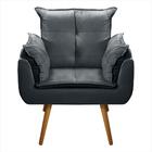 Cadeira Decorativa Opala Quarto Salão Cinza