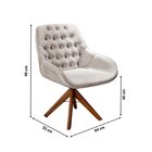 Cadeira Decorativa Para Sala De Estar Giratória Linda Nude