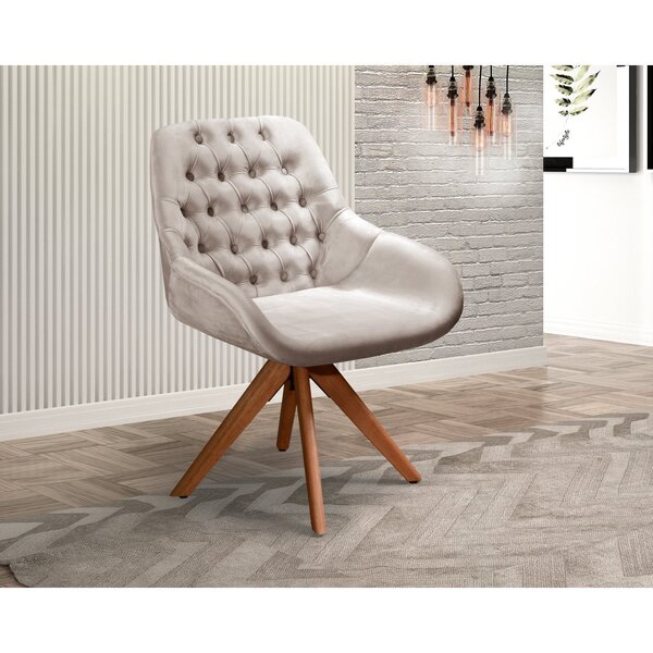 Cadeira Decorativa Para Sala De Estar Giratória Linda Nude