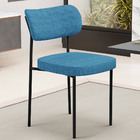 Cadeira Decorativa Para Sala De Jantar Melina L02 Linho Azul