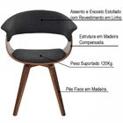 Cadeira Decorativa Para Sala De Jantar Ohana Fixa Linho Grafi