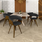 Cadeira Decorativa Para Sala De Jantar Ohana Fixa Linho Grafi