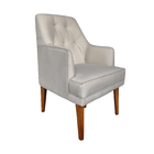 Cadeira Decorativa Paris Retro Suede Bege - Dominic Decor