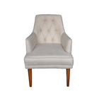 Cadeira Decorativa Paris Retro Suede Bege - Dominic Decor