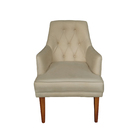 Cadeira Decorativa Paris Retro Suede Bege Rosado - Dominic De