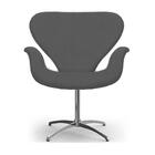 Cadeira Decorativa Poltrona Tulipa Cinza Base Giratória