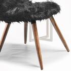 Cadeira Decorativa Rolg Pelo Sintetico Pes Madeira Sone