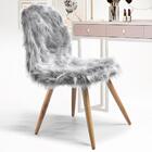Cadeira Decorativa Rolg Pelo Sintetico Pes Madeira Sone