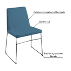 Cadeira Decorativa Sala De Jantar Anne Linho Azul G17 - Gran