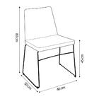 Cadeira Decorativa Sala De Jantar Anne Linho Azul Marinho G17