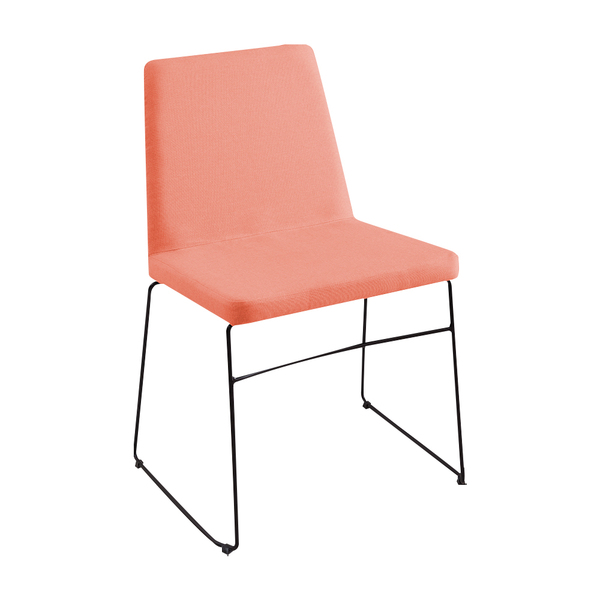 Cadeira Decorativa Sala De Jantar Anne Linho Rosa G17 - Gran