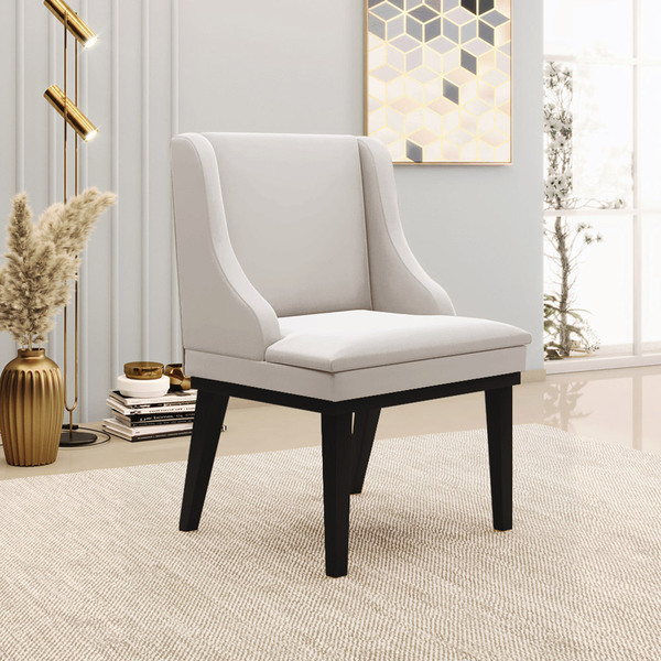 Cadeira Decorativa Sala De Jantar Base Fixa De Madeira Firenz