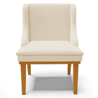 Cadeira Decorativa Sala De Jantar Base Fixa De Madeira Firenz