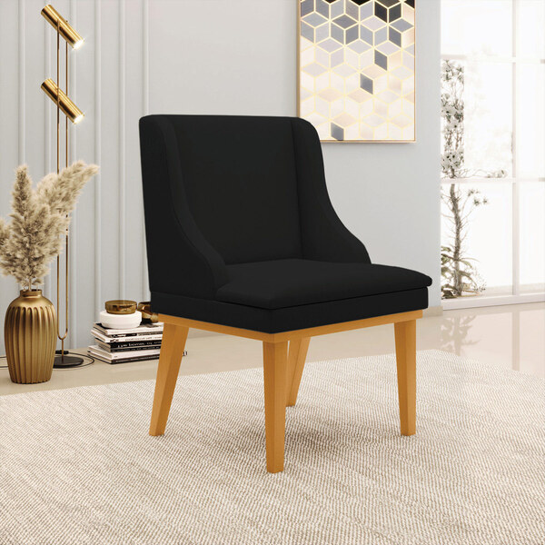 Cadeira Decorativa Sala De Jantar Base Fixa De Madeira Firenz