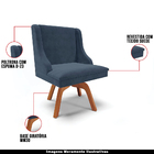 Cadeira Decorativa Sala De Jantar Base Giratória De Madeira F