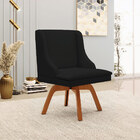 Cadeira Decorativa Sala De Jantar Base Giratória De Madeira F