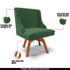 Cadeira Decorativa Sala De Jantar Base Giratória De Madeira F