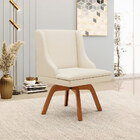 Cadeira Decorativa Sala De Jantar Base Giratória De Madeira F