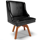 Cadeira Decorativa Sala De Jantar Base Giratória De Madeira F