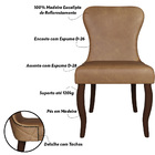 Cadeira Decorativa Sala De Jantar Duque Madeira Pu Marrom G48