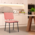 Cadeira Decorativa Sala De Jantar Fennel Linho Coral G17 - Gr