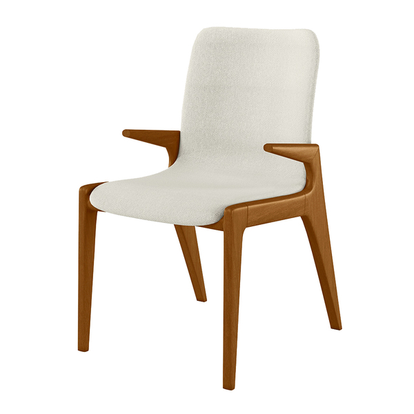 Cadeira Decorativa Sala De Jantar Madeira Maciça Com Braço Pi