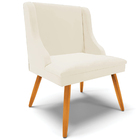 Cadeira Decorativa Sala De Jantar Pés Palito De Madeira Firen