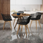 Cadeira Decorativa Sala E Cozinha Aquilae Com Braço (pp) Pret